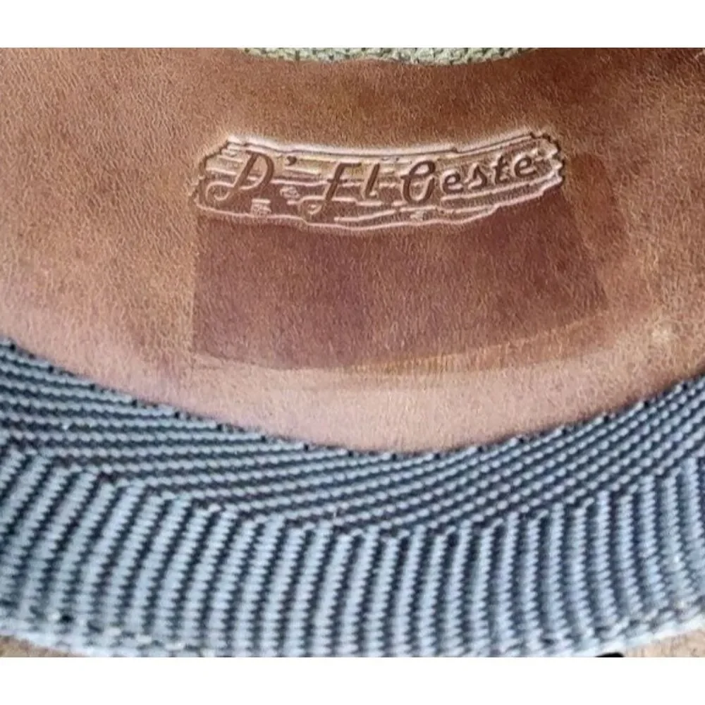 Colombian Crafted Small Brown Leather Western Cowboy Outback Boho Distressed Hat
